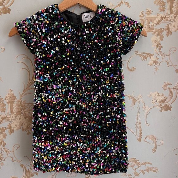 Lola + The Boys Girls Dress Size 2 Sequin Glitter Rainbow Party Glam Sparkle - Picture 1 of 8